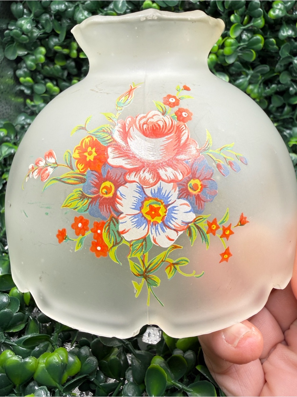 Vintage Westmoreland Satin Glass Floral Fairy Lamp - Picture 11 of 12